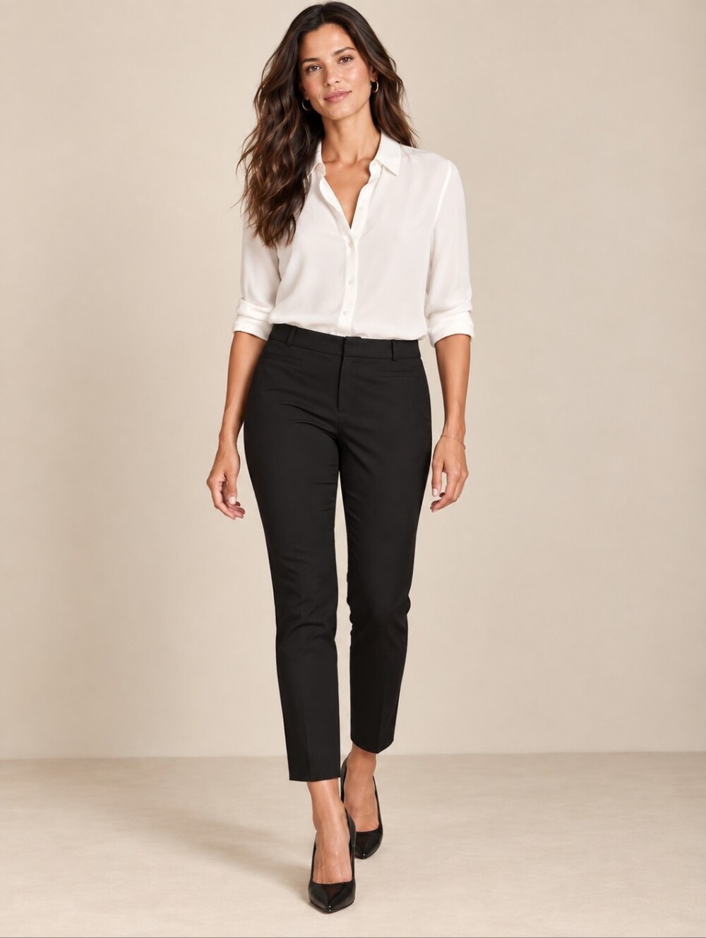 ❤️ BANANA REPUBLIC SLOAN FIT SLIM ANKLE PANTS, BLACK, 12 (31)